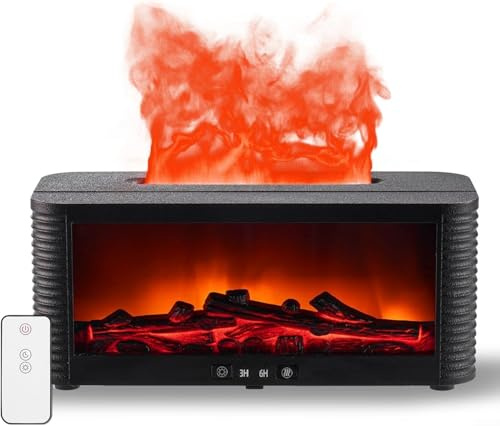 Diffusore di aromi per camino, con telecomando, umidificatore a 7 colori, fiamma simulata nordica, umidificatore da tavolo 5 V per la casa