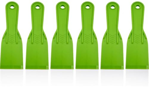 Plastic Putty Knife, 2 Flexible Paint Scraper Spackle Tool for Spackling, Drywall Repair, Patching, Plastering, Caulking, Wallpaper Removal, Non-Scratch Spackle Knife & Putty Scraper (6/Pack)