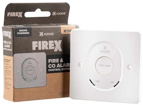 Kidde RTHL | Mains Powered Fire & Carbon Monoxide Alarm Control Switch for Hard-Wired Alarms | For Firex KF20, KF30, KF20R, and KF30R