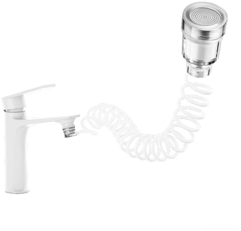 Baannaww Set Doccetta per Lavandino con Tubo Estensibile Flessibile 35cm, Soffione 360° con Acqua Filtrata, Antischizzo per Capelli, Cucina, Bidet, Bagno, Toelettatura Animali
