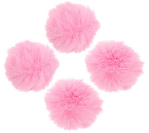 HOODANCOS 4 St Rosa Lavalier Mikrofon Vindskydd med Päls Vindreducerande Mikrofonskydd för Podcast Studio och Utomhusinspelning Kompatibel med Kläm Handhållna Mikrofoner Enkel att Använda