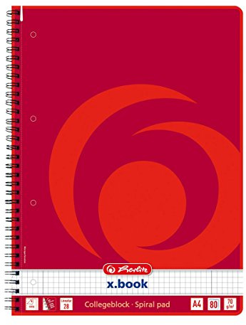 5x Collegeblock / DIN A4 / Spiralblock / kariert / 80 Blatt