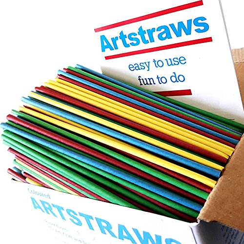 ARTSTRAWS MINI School Pack Coloured Paper Straws Art Straws Thin Green RED Yellow Blue