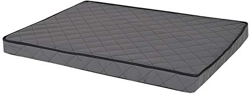 lionto Hundematte orthopädisch mit Memory-Schaumstoff, gelenkschonendes Hundekissen aus pflegeleichtem Lederimitat, 80x55 cm, Gesteppte Liegematte mit abnehmbaren Bezug und Anti-Rutsch-Belag, grau