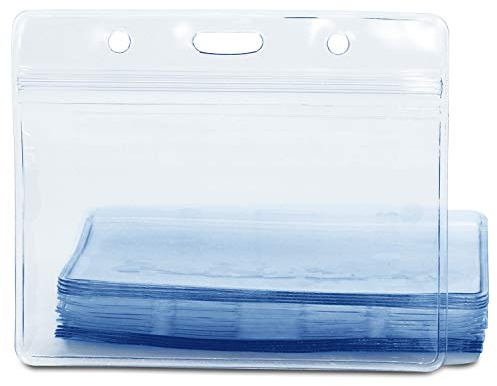 50 x Kartenhüllen transparent, flexibel und wasserdicht, bietet optimalen Schutz Ihrer Karten und kann als Ausweishülle | Ausweishalter | Kartenhalter oder Namenschilder mit Lanyards benutzt werden