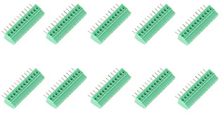 10 Stück 12 Pin 2,54mm Pitch PCB Schraubklemmenblock-Steckverbinder Grün