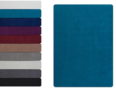 Frottee Spannbettlaken Spannbetttuch 140 - 160 x 200 cm, Bettlaken 80% Baumwolle - 20% Polyester, Kuschelig Weich und Warm, Matratzen bis 23-25 cm, OEKO-TEX MADE IN GREEN, Petrol