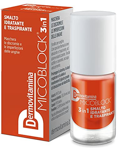 Dermovitamina Micoblock 3in1 Smalto onicomicosi - Arancione Scuro - Smalto curativo per unghie - Tratta i micosi unghie piedi - 5 ml - 16 colorazioni