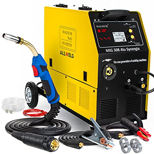 Magnum MIG 308 Alu Sinergia Soldador Inverter MIG MAG MMA TIG LIFT FLUX 400V 300A IGBT, Soldadura Sin Gas, Chasis Móvil, Welding Machine, Inverter Soldadura, Antorcha de Soldadura MIG/MAG MB24/3m