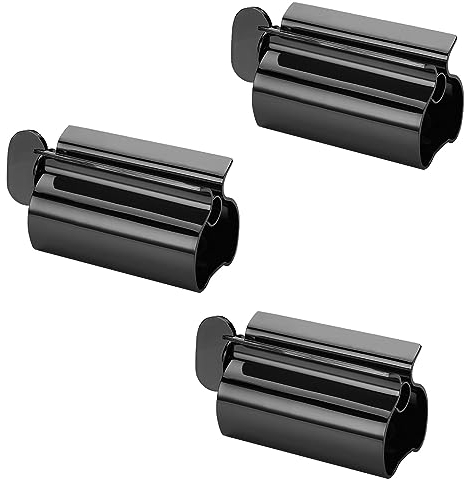 NUWIQ 3 Stücke Tubenquetscher, Edelstahl Squeezer Tubenpresse, für Zahnpasta, Handcreme Oder Senf, Schwarz