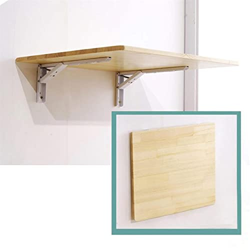 LINONI Wandklapptisch, klapptisch, Wand wandtisch klappbar,Kleiner, platzsparender, klappbarer Klappschreibtisch aus massivem Holz für Esszimmer, Arbeitszimmer, Küche, Balkon,Light Brown,50X40cm