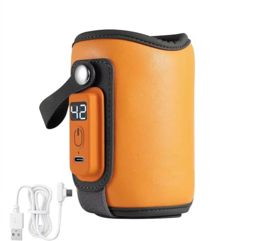 Flaschenwärmer Baby Unterwegs Tragbarer USB Fläschchenwärmer zur Temperaturerhaltung, Babyflaschenwärmer mit Temperatur Display,Erwärmung von Milch und Babynahrung, Baby Flaschenwärmer für Auto Reisen