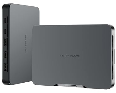 khadas Mind 1 Mini PC, Intel Core i7-1360P 5.0GHz Mini Portable Computers with 5.55Wh Standby Battery,32GB LPDDR5,1TB PCIe4.0 SSD, Windows11 Home for Business Office Support 4K Display/WiFi 6E/BT5.3