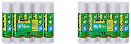 Scotch 693086 3M Permanent Klebestift - 1 Packung mit 5 Klebesticks ohne Lösungsmittel - 21g pro Stick - Mehrzweck-Klebestift für zu Hause, in der Schule oder im Büro (Packung mit 2)