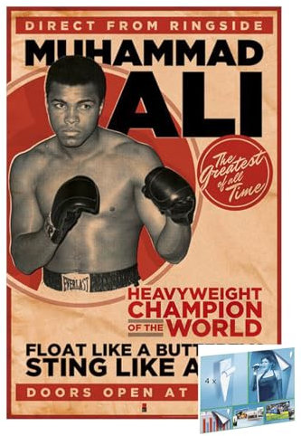 Close Up Muhammad Ali – affisch (vintage) (storlek: 61 cm x 91,5 cm) (affischer och affischremsor)
