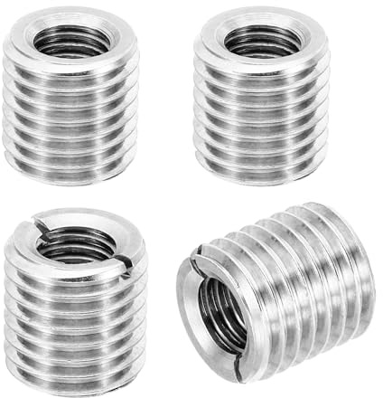 PATIKIL 4 Stück Gewinde Adapter Hülse Reduziere Mutter, M20xM12x20mm Männliche zu Weibliche Gewindeadapter Edelstahl Reduziermutter Gewindehülse Einschraubmutter Gewindeeinsatz, Silberton