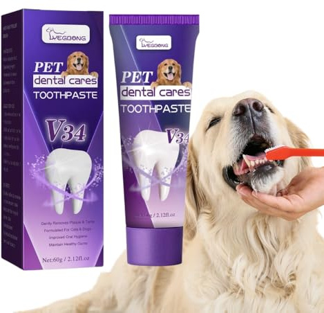 Dentifricio per animali domestici, 60 g, cura dentale per cani e gatti, rimuove delicatamente il tartaro, migliora l'igiene orale, mantiene gengive sane