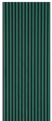 Tuda Grass Direct Velour Acoustic Wall Slatted 3D Panel Curved Slat - Green - 240x60cm