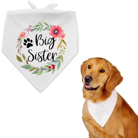 Hundehalstuch, Dreieckstuch aus Baumwolle, für große Schwester, Blumenmuster, Hundehalstuch, Welpen, Katze, Halstuch, Lätzchen, Zubehör für kleine, mittelgroße Hunde, Haustiere, Geburtstagsparty,