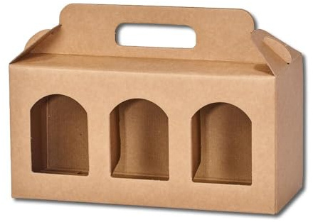 3er Feinkosttragekarton Gourmet, Natur, 25 x 8 x 12 cm, 10 Stück