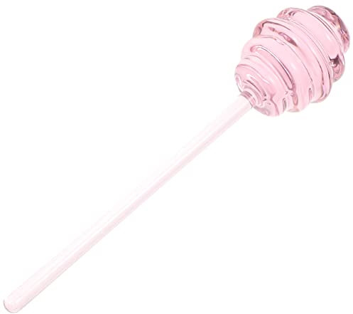 IMIKEYA Varilla para Remover Miel Transparente, Agitador Multifunción Mango Cómodo, Cucharón De Miel Resistente Al Desgaste, Adecuado para Cocina y Mermelada, 1 Unidad Rosa