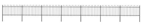 Gartenzaun mit Bügel-Design, ShGaxin Sichtschutz Zaun, ZaunsichtschutzB, Steckzaun, Garten Zaun,Teichzaun, Zaunelemente, Garden Fence, Stahl 11,9 x 1 m Schwarz