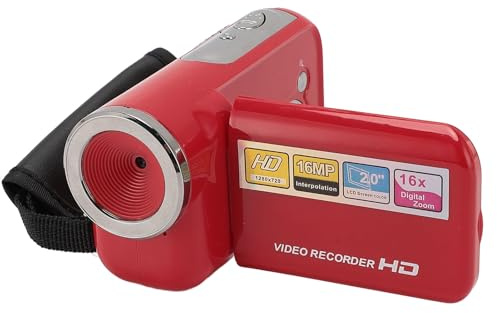 Asixxsix Caméscope Vidéo, Enregistreur de Caméra Vidéo 1080P HD 16MP, Caméra de Vlogging avec Zoom Numérique 16X et écran de 2 Pouces, Enregistreur D'appareil Photo Numérique Caméscope DV