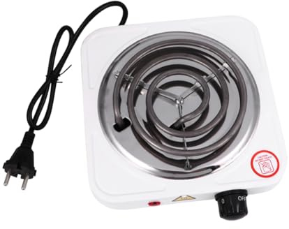 Fornello Elettrico a Piastra Singola 1000w Bianco Portatile | Metallo e Plastica, Design Antistatico e Antivibrazione, Uso in Cucina o Superficie Aggiuntiva