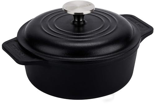 Victoria Forno Olandese, Pentola Induzione Ghisa Smaltata 20 cm, Cocotte 1,9L, Senza PTFE né PFOA, Adatta per Fuoco, Barbecue, Forno, Vetroceramica, Gas
