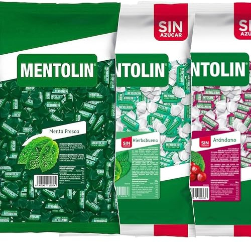 MENTOLIN PACK 3 Kg caramelos garganta Menta Fresca & Hierbabuena & Arandano