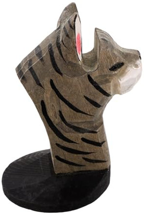RORPOIR Holzbrillenständer Mit Cartoon-tiermotiv Handgefertigt Brillenhalter Für Schreibtisch Süßer Brillenständer Mit Katzenform Für Inneneinrichtung