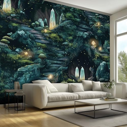Generisch Tapete Wandbild Fototapete Märchen, Stein Landschaft Mustertapete Tapete Wandtapete Wanddeko Design, Vliestapete, für Büro Flur der Fernseh Hintergrund Wand 450x315