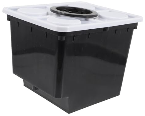 TOYANDONA Seau de Culture Hors-Sol Hydroponique Noir Panier et Couvercle à Trou, Jardinière Plastique pour Germination en Serrage et Plantation Légumes Fruits, Système Solide pour Culture sans Terre