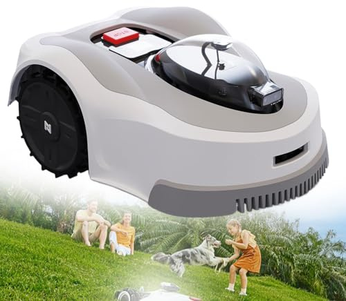 Tondeuse à gazon robot sans fil pour 1/4 acre – Efficacité 300 % plus élevée du chemin de tonte en forme de grille, tondeuse robotique automatique avec cartographie et recharge automatiques