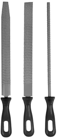 TILL. 3 Stück Holzraspel 200 mm - Runde Halbrunde Flache Formen - Robuste Kunststoffgriffe - für Holz, Tischlerei, Schnitzerei