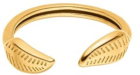 Purelei® Tiny Leaf Ring – verstellbarer, wasserfester Ring mit zwei Blättern, Edelstahl 14K vergoldet, 18K rosévergoldet oder silber (Größe 50–54) (Gold)