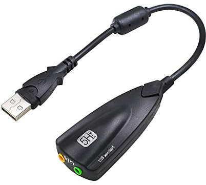 KASFDBMO Lightweight USB2.0 External Sound Card 7.1Channel Adapter For Palyback 7.1Channels Usb Sound Card