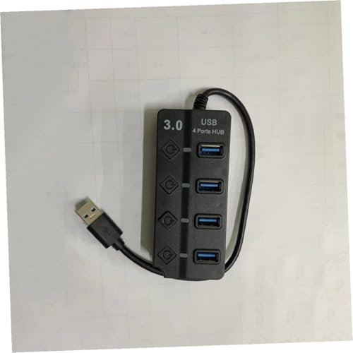 ROMISBABA Hub USB con Porte Indipendenti e Interruttore Off Adattatore USB Alimentato Protezione Sovratensione Plug Play per PC Laptop Tablet e Smartphone Nero e Portatile