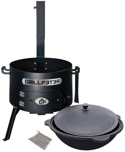 Grillpeter Utschak Asamat Ø50 cm mit Kazan 22L aus Gusseisen und Zubehör