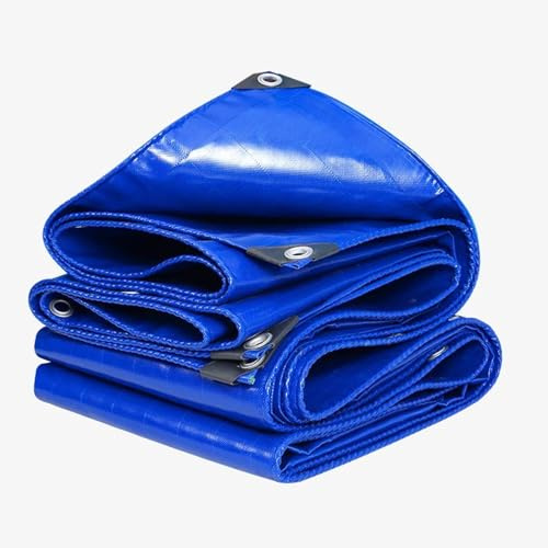 Bâche de Remorque 150 x 210 cm Imperméable, Anti-UV, avec Œillets Bâche Étanche pour Bois, Jardin, Toiture, Piscine, Bleu