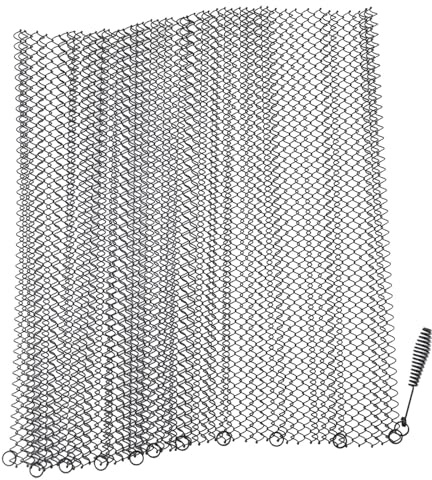 FUANA Kamin-Netzvorhang, 2 Stück, 61 x 53,3 cm, schwarzer Metall-Funkenschutz für Herd, verhindert Funken und schützt den Teppich