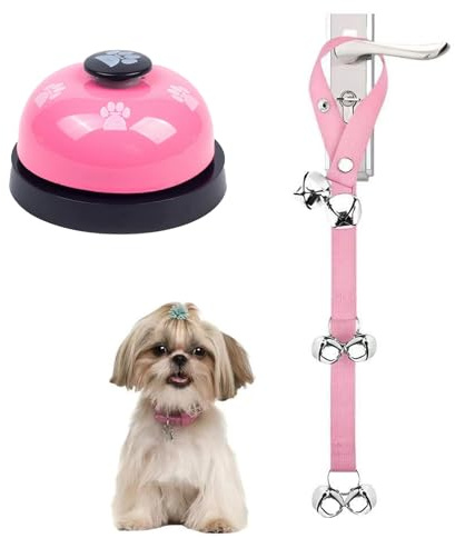 Yuannee Trainingsglocken für Haustiere,2 PCS Klingel für Hundetraining Hunde Türklingel für Hunde Katzenklingel Hund Klingel Kabellos für Hunde Töpfchenkommunikation und Sauberkeitstraining(Rosa)