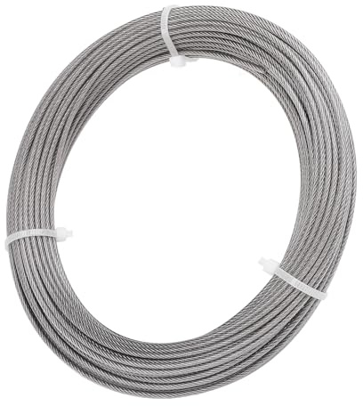FTVOGUE Spänningssats för Vajerspänne, 304-trådspaljsats i Rostfritt Stål, 100 Fot X 2 Mm Kabel, Kompletta Tillbehör, för Klädlina för Pergola Grapevine Plant Training
