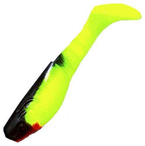 Relax Kopyto 3 tum 10 stycken gummifiskar gös konstbete 056 Chartreuse svart