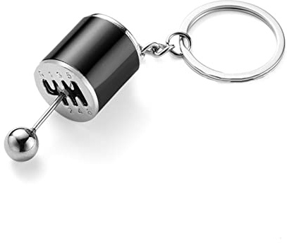 Kreative Auto Teil Modell Gear Shifter Keychain, Mini Auto Schaltknauf Getriebe Metall Schlüsselanhänger Schlüsselanhänger für Männer(schwarz)