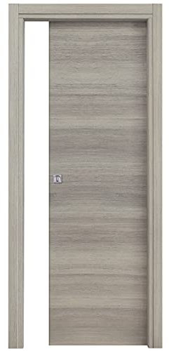 1 PZ Di PORTA MOD.MICROTEC SCORR.ROVERE GRIGIO 210X80