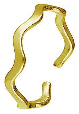 jewellerybox Vergoldeter Zehenring aus gewelltem Sterlingsilber