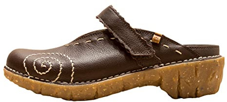 El Naturalista Damen Clogs Yggdrasil, Frauen Slipper,Wechselfußbett,schluepfschuhe,Slides,Slip-ons,Backless Slipper,Brown,36 EU / 3.5 UK