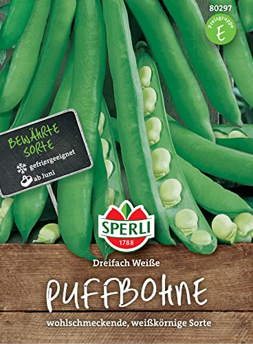 Sperli 80297 Puffbohne Dreifach Weiße, weiß blühend bildet weiße Körner, keine verfärbung beim kochen