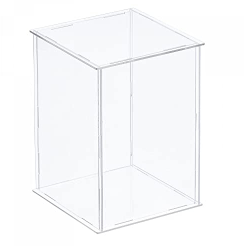 sourcing map Klare Vitrine Acryl Box Staubdichte Box Vitrine Zusammenbauen 25x25x35cm für Sammlerstücke Kunsthandwerk